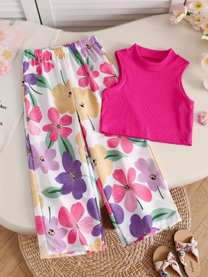 ZOKE Girls Hello Kitty Party(Festive) Top Pant(RANI)