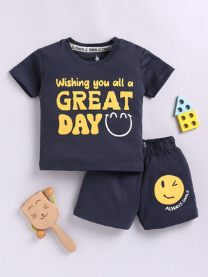YK X Tinyo Boys & Girls Casual T-shirt Shorts(Charcoal)