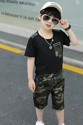 SWAR FASHIONS Baby Boys Casual Dress T-shirt, Shorts(Black)