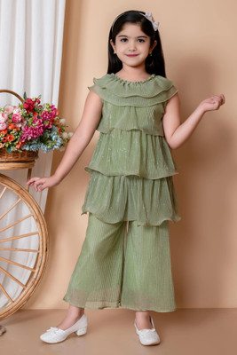 Katalyn Girls Party(Festive) Top Pant(Green)