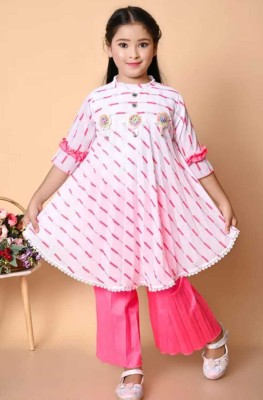 RJ Muskan Garments Girls Casual Kurta Pant(Pink)