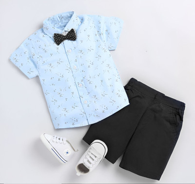 Kidsbrity Baby Boys & Baby Girls Party(Festive) Shirt Shorts(1001 SKY BLACK)