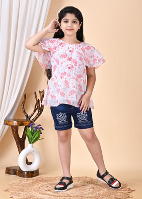 A-ONE LUCKY GARMENTS Girls Party(Festive) Top Shorts(PINK)