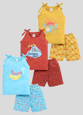 Mars Infiniti Baby Boys & Baby Girls Casual Vest Shorts(Red, Sky Blue, Yellow)