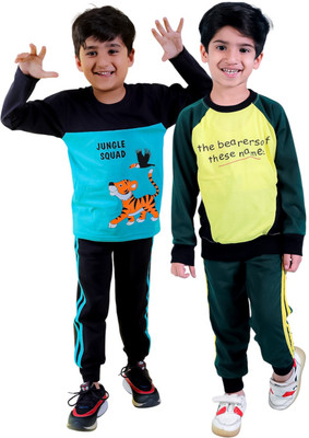 Chandrika Boys Casual T-shirt Trouser(LEMON_SEAGREEN)