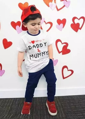 OUTFITforkids Boys Casual T-shirt Pant(White)
