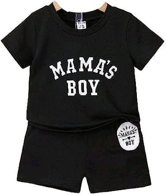 INDHRANI TEXTILES Baby Boys Casual T-shirt Shorts(Black)