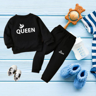 OSAMWEAR Baby Boys & Baby Girls Casual Sweatshirt Pyjama(Black)