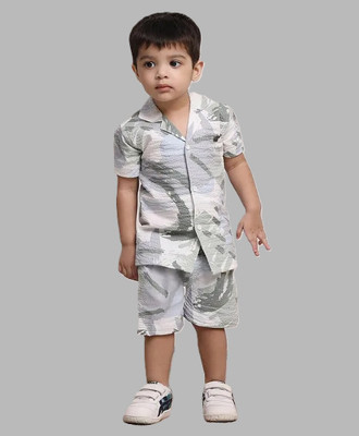 The Fashion Prime Boys Party(Festive) Shirt Shorts(Grey)