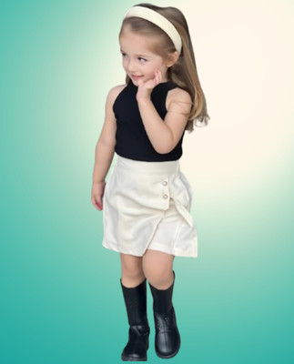 MENVVY TREND Baby Girls Party(Festive) Top Shorts(BLACK)