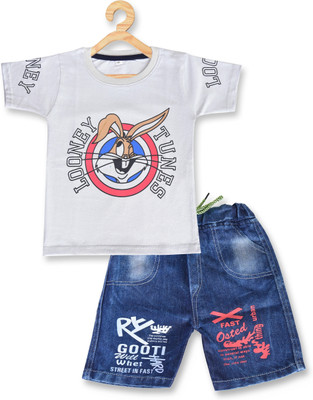 Style Generation Boys Tom & Jerry Party(Festive) T-shirt Pant(Grey)