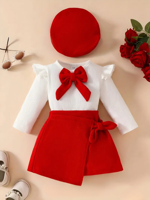 HouseOfCommon Baby Girls Party(Festive) Top Skirt(RED)