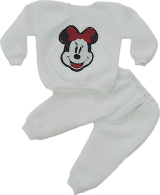 SVAHA Baby Boys & Baby Girls Casual Top Pyjama(White)