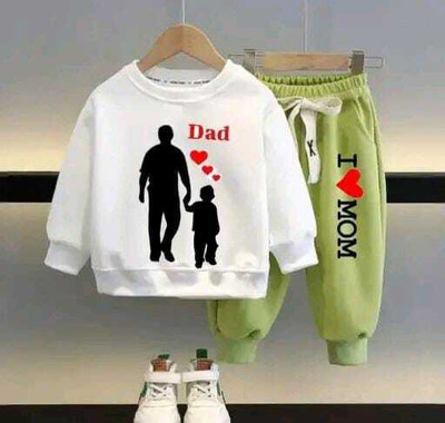 KicoCart Baby Boys & Baby Girls Casual T-shirt Pyjama(White, Green)