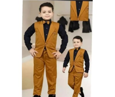 Paryushnam Boys Festive & Party, Formal, Wedding Shirt, Waistcoat and Pant Set(Multicolor Pack of 1)