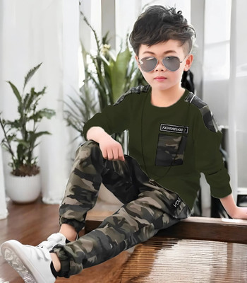 JEKESHVI Baby Boys Casual T-shirt Pant, T-shirt(MENDI GREEN)