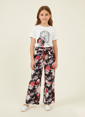 Minicharm Girls Party(Festive) T-shirt Pant(White&Black)