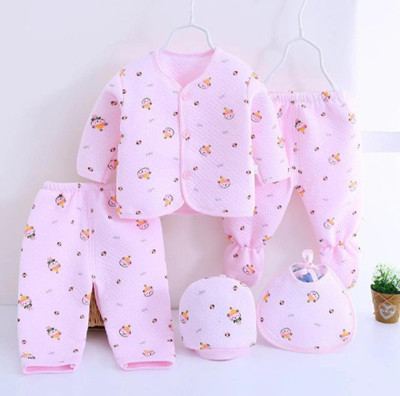 InNewSense Baby Boys & Baby Girls Casual Sweatshirt Bib, Sweatpant, Cap(Pink)