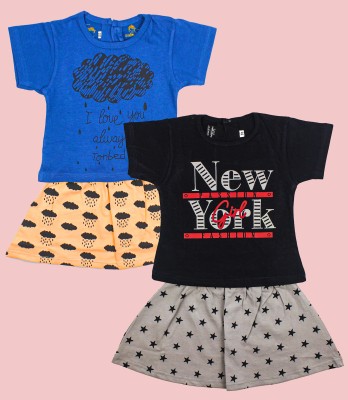 LEANDRO & REUBEN Baby Girls Casual Top Skirt(Multicolor)