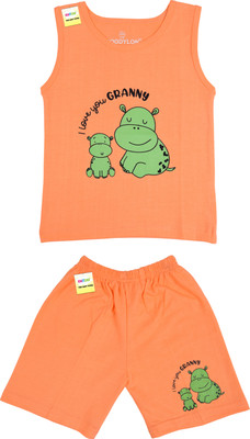 Kwitchy Baby Boys Casual Vest Shorts(orange)