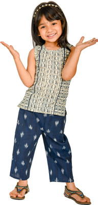 Tiny Bunnies Baby Girls Party(Festive) Top Pant(White:Blue)
