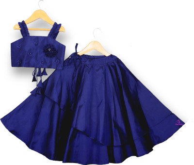 VidiRna Baby Girls Frozen Party(Festive) Top Skirt(Dark Blue)