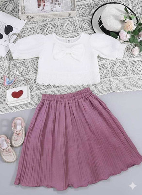 MOMTAJgarments Girls Party(Festive) Top Skirt(Multicolor)