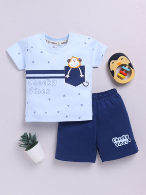 YK X Tinyo Boys & Girls Casual Top Shorts(Blue)