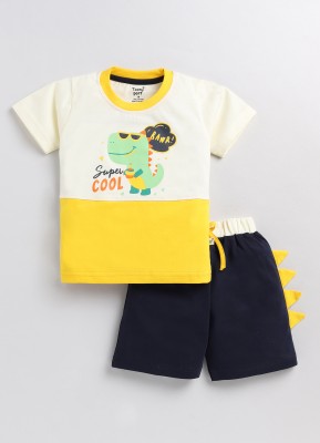 TOONYPORT Boys Casual T-shirt Shorts(Gold)