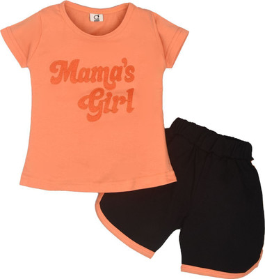 CERABI Girls Casual Top Shorts(Multicolor)