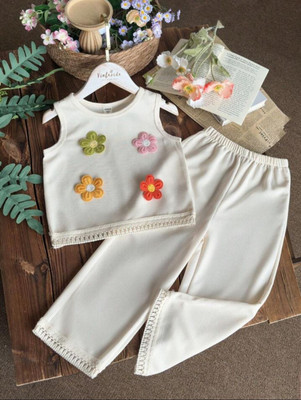 INSEYA Baby Girls Casual Top Pant(White)