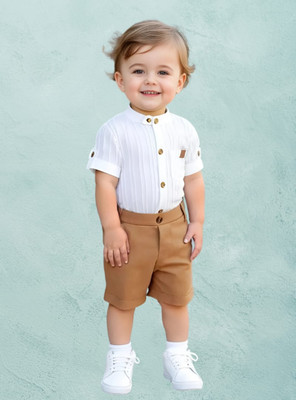 RIYANSHI Boys Casual Shirt Pant(Brown)