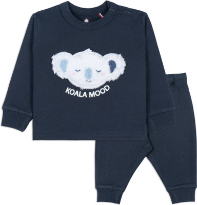 Ariel Baby Boys & Baby Girls Casual T-shirt Pant(Dark Blue)
