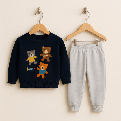 FASTCRY Boys & Girls Casual Sweatshirt Pant(Navy)