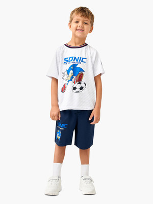 JUNIORS by Babyshop Baby Boys Casual T-shirt Shorts(White_Blue)