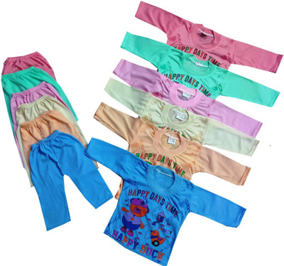 HouseOfCommon Girls Casual T-shirt Pyjama(multicolour)