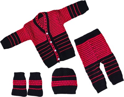 The Creators Baby Boys & Baby Girls Casual Sweater Pyjama, Cap, Socks(Multicolor)