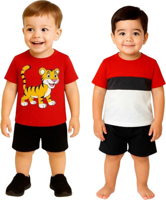 SEGRO Baby Boys & Baby Girls Casual T-shirt Shorts(RED)