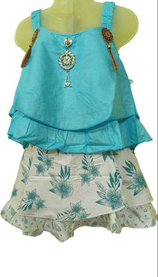 KAVSHIL Baby Girls Party(Festive) Top Skirt(Green)