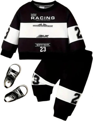 Aviva Fashion Boys & Girls Casual T-shirt Pant(Black, White)