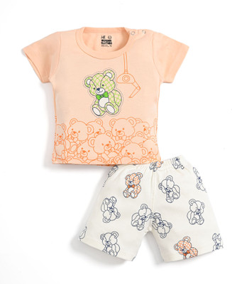 Wonder Klothes Baby Boys & Baby Girls Casual T-shirt Pant(Orange)