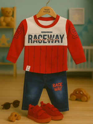 wah mayur Baby Boys Casual T-shirt Jeans(Red)