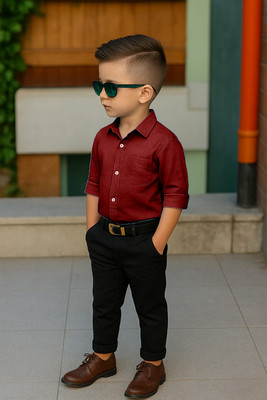 Nelkar Boys Party(Festive) Shirt Pant(MAROON)