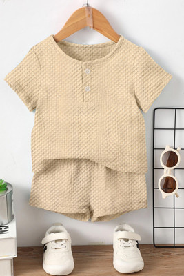 Ompax Boys Casual T-shirt Shorts(CREAM)