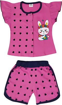 ArpanGarments Baby Girls Casual Top Shorts, Pant(Pink)