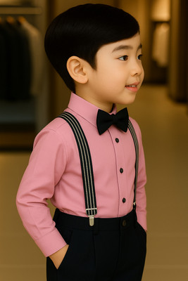 HV CREATION COLLECTION Baby Boys Party(Festive) Shirt Pant(Pink)