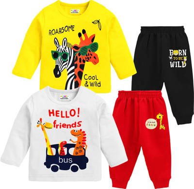 Kuchipoo Baby Boys Casual T-shirt Track Pants(Multicolor 151)