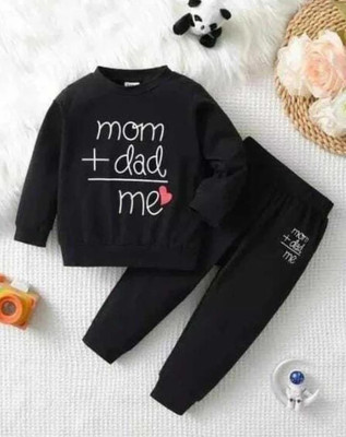 OSAMWEAR Baby Boys & Baby Girls Casual Sweatshirt Trouser(Black)
