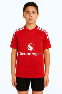 DOSTITCH Boys & Girls Casual T-shirt Shorts(Red)