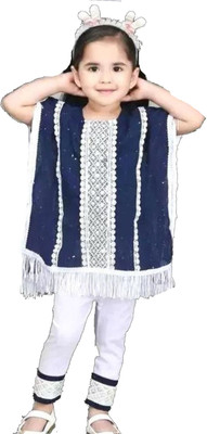 Stylish Collection Baby Girls Party(Festive) Top Pyjama(Blue)
